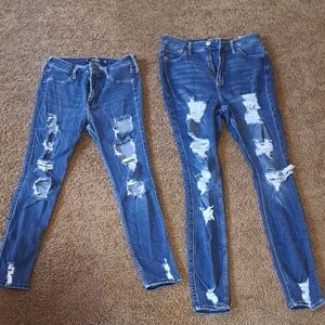Hollister Blue Ripped Skinny Jeans